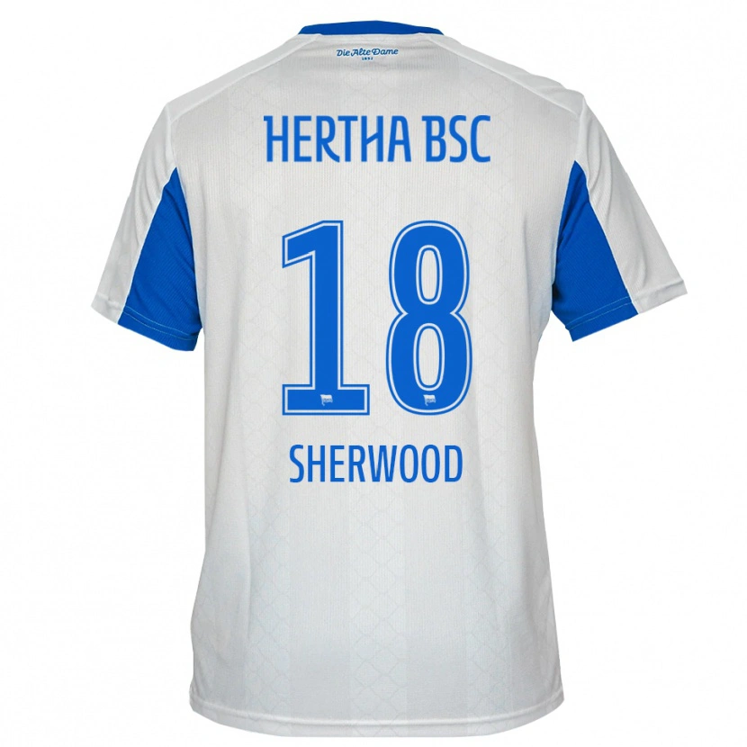 Danxen Herren Jaime Sherwood #18 Weiß Blau Auswärtstrikot Trikot 2025/26 T-Shirt