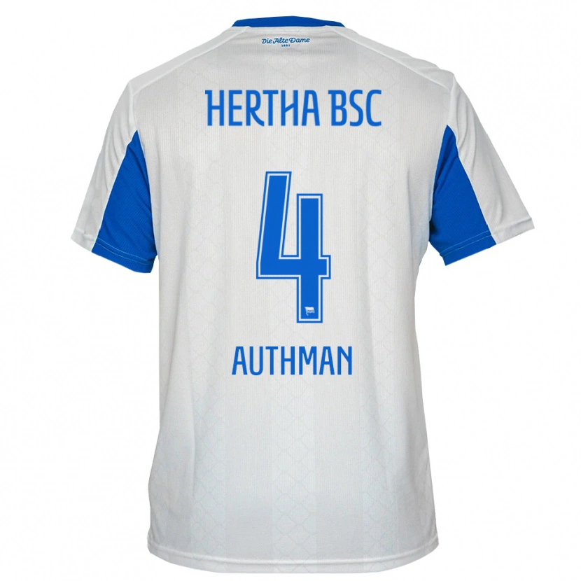 Danxen Herren Efe Authman #4 Weiß Blau Auswärtstrikot Trikot 2025/26 T-Shirt