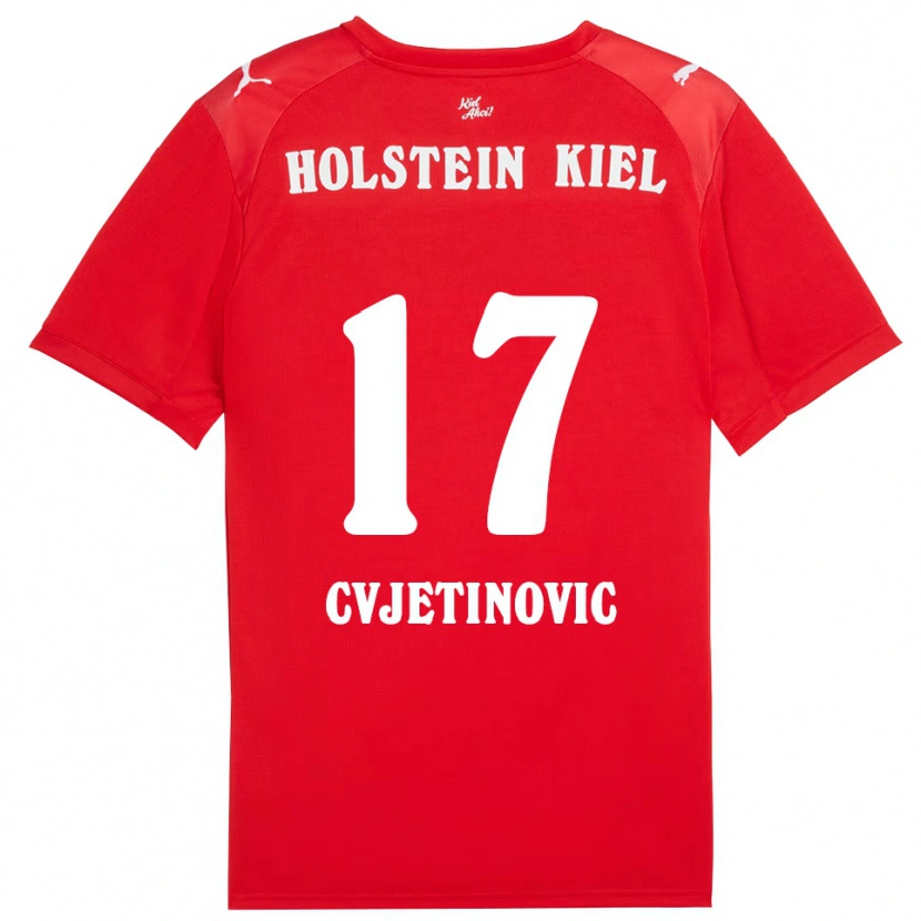Danxen Herren Mladen Cvjetinovic #17 Rot Blau Auswärtstrikot Trikot 2025/26 T-Shirt