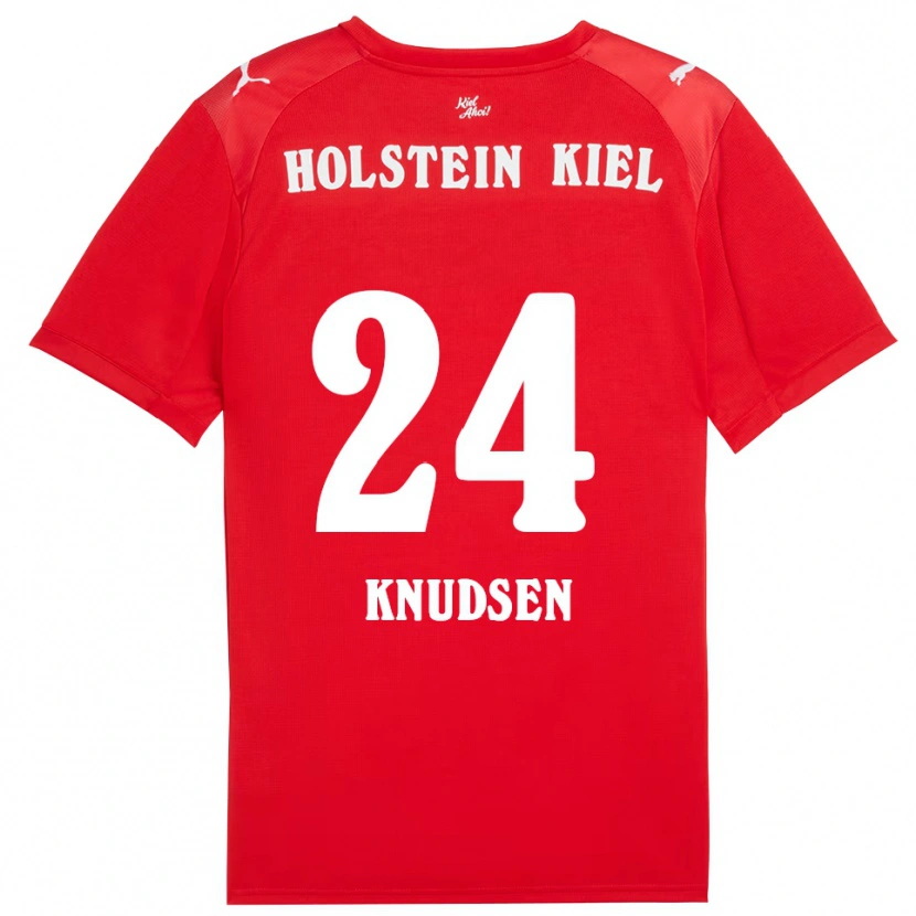 Danxen Herren Magnus Knudsen #24 Rot Blau Auswärtstrikot Trikot 2025/26 T-Shirt
