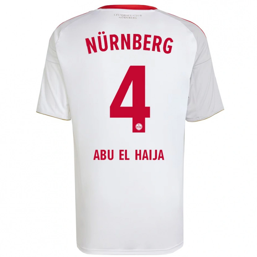 Danxen Herren Khalid Abu El Haija #4 Weiß Rot Auswärtstrikot Trikot 2025/26 T-Shirt
