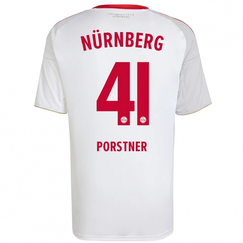 Danxen Herren Eric Porstner #41 Weiß Rot Auswärtstrikot Trikot 2025/26 T-Shirt