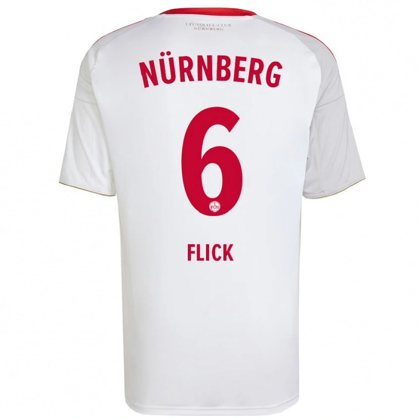 Danxen Herren Florian Flick #6 Weiß Rot Auswärtstrikot Trikot 2025/26 T-Shirt