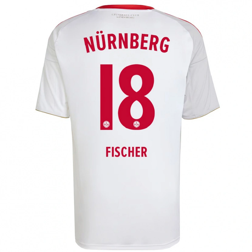 Danxen Herren Jonas Fischer #18 Weiß Rot Auswärtstrikot Trikot 2025/26 T-Shirt
