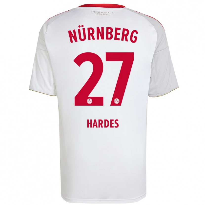 Danxen Herren Aaron Hardes #27 Weiß Rot Auswärtstrikot Trikot 2025/26 T-Shirt
