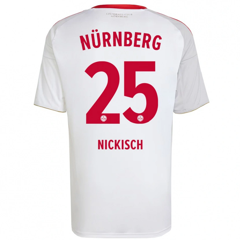 Danxen Herren Justus Nickisch #25 Weiß Rot Auswärtstrikot Trikot 2025/26 T-Shirt