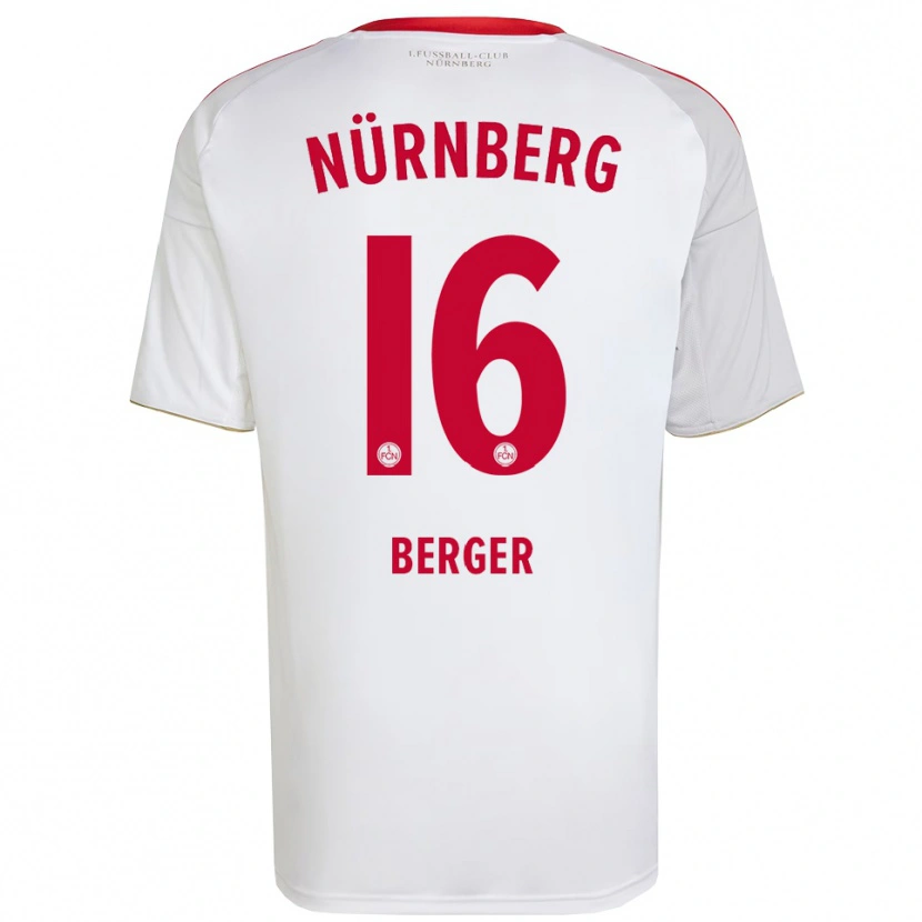 Danxen Herren Tim Berger #16 Weiß Rot Auswärtstrikot Trikot 2025/26 T-Shirt