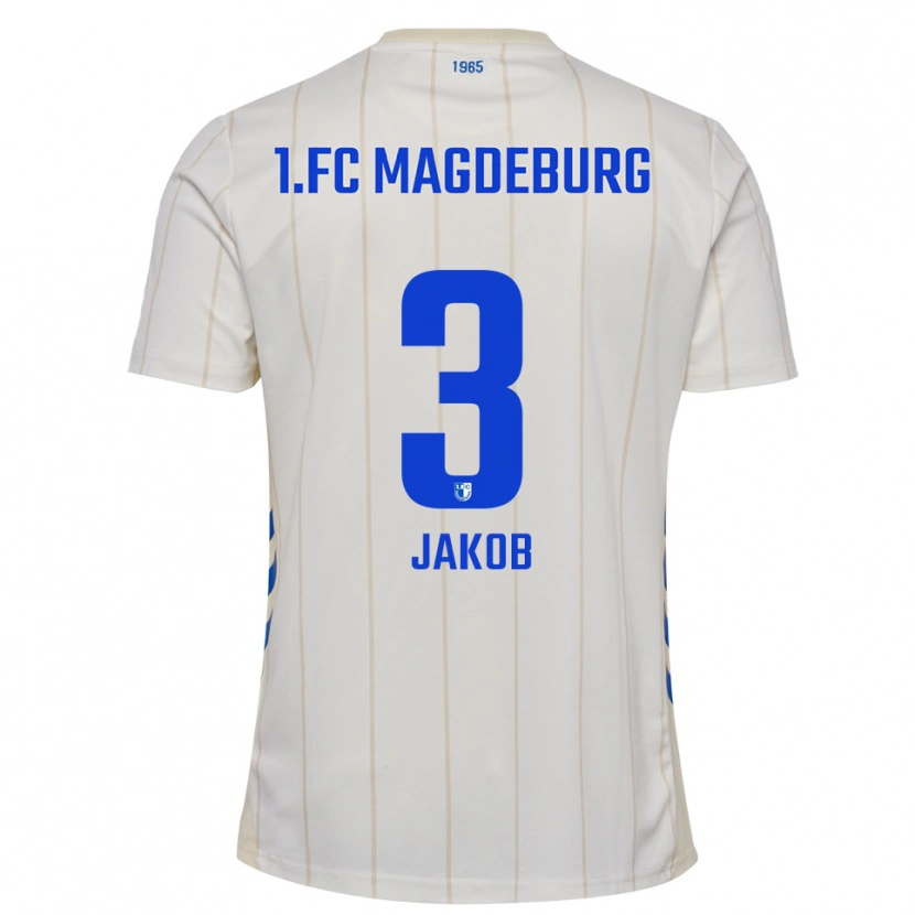 Danxen Herren Henrik Jakob #3 Weiß Blau Auswärtstrikot Trikot 2025/26 T-Shirt