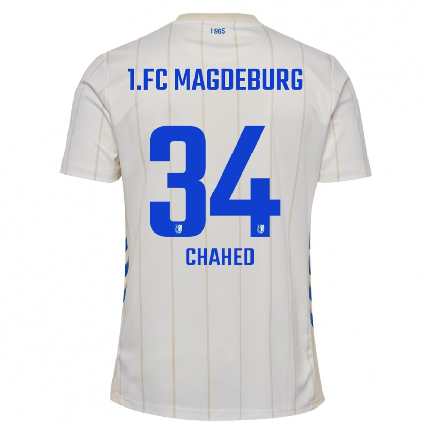 Danxen Herren Tarek Chahed #34 Weiß Blau Auswärtstrikot Trikot 2025/26 T-Shirt