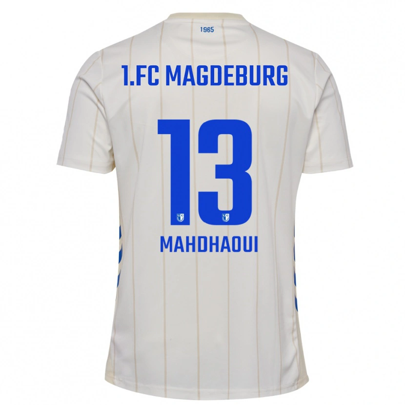 Danxen Herren Islam Mahdhaoui #13 Weiß Blau Auswärtstrikot Trikot 2025/26 T-Shirt