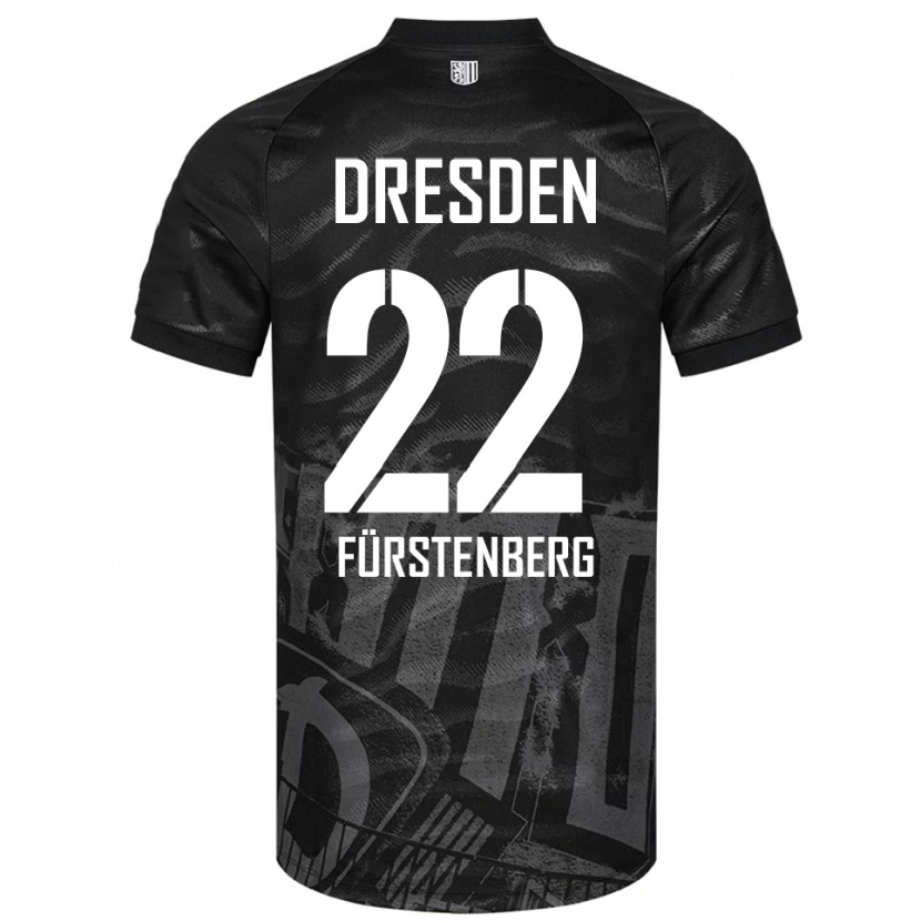 Danxen Herren Mattis Fürstenberg #22 Schwarz Grau Auswärtstrikot Trikot 2025/26 T-Shirt