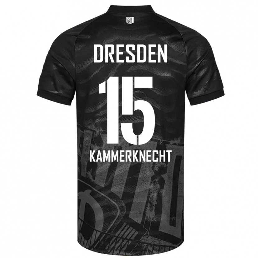 Danxen Herren Claudio Kammerknecht #15 Schwarz Grau Auswärtstrikot Trikot 2025/26 T-Shirt