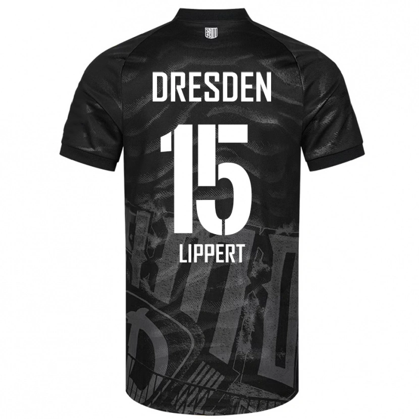 Danxen Herren Marlon Lippert #15 Schwarz Grau Auswärtstrikot Trikot 2025/26 T-Shirt