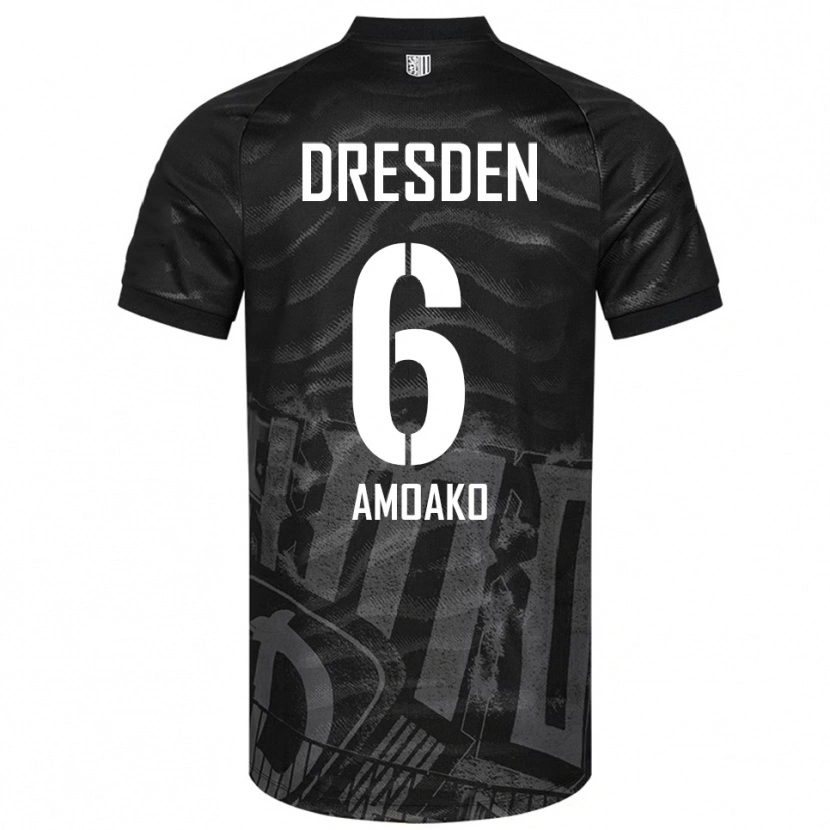 Danxen Herren Kofi Amoako #6 Schwarz Grau Auswärtstrikot Trikot 2025/26 T-Shirt