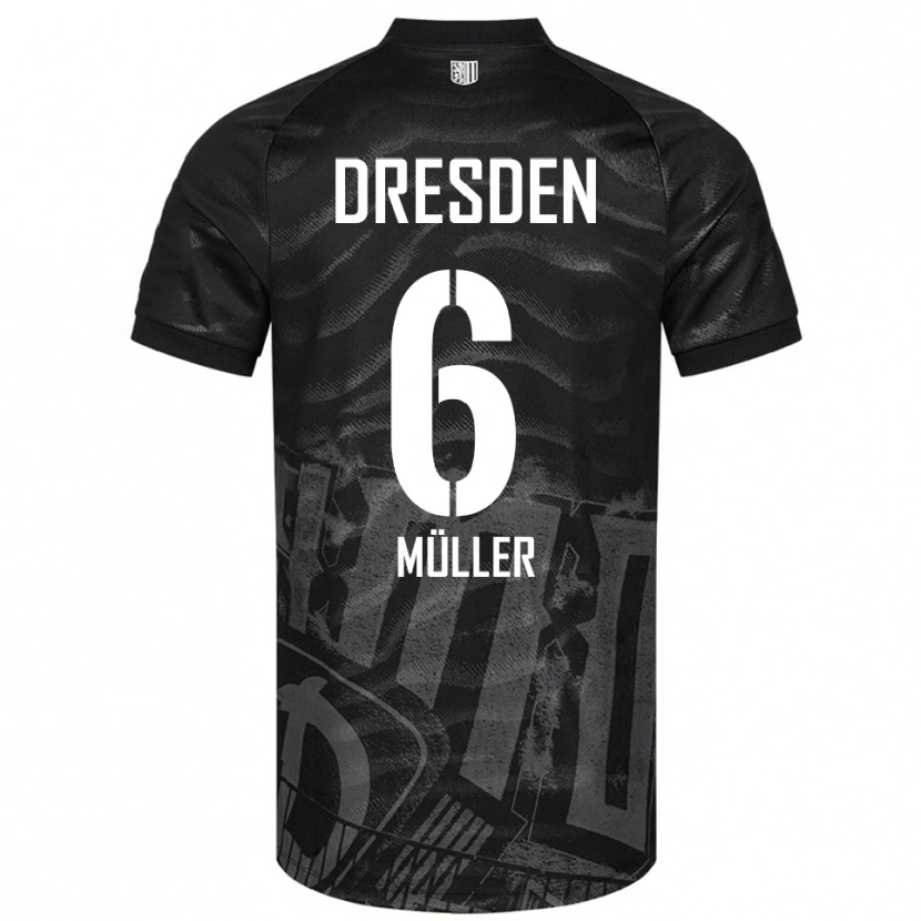 Danxen Herren Friedrich Müller #6 Schwarz Grau Auswärtstrikot Trikot 2025/26 T-Shirt