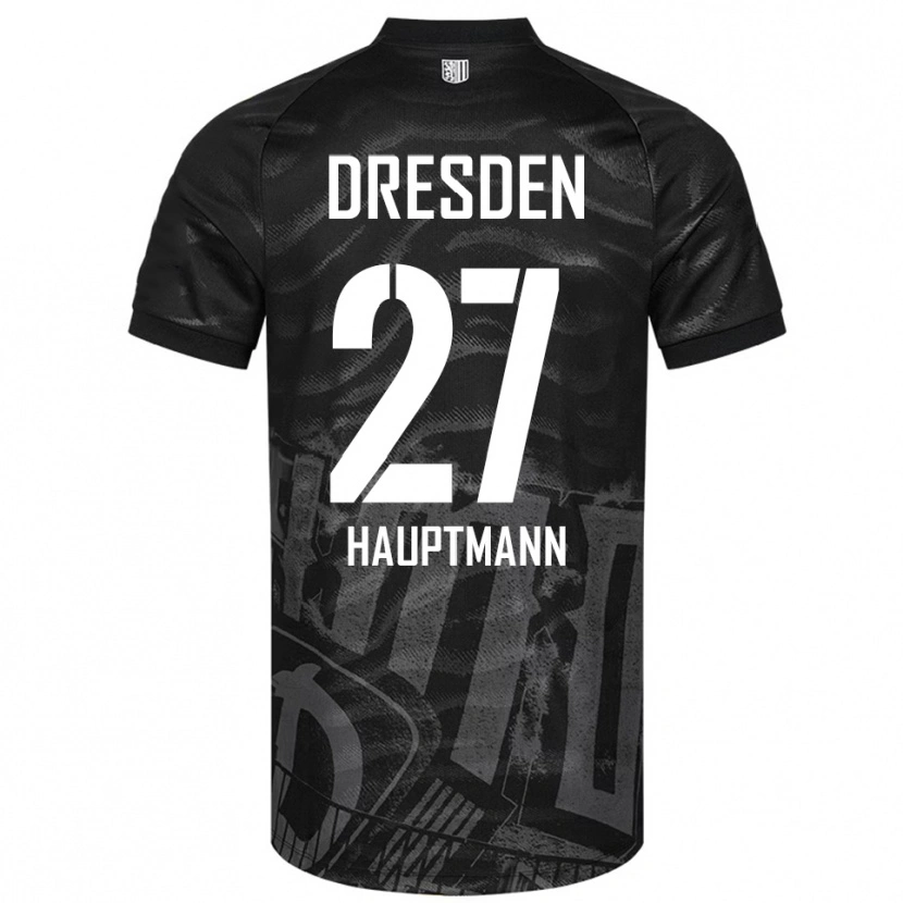 Danxen Herren Niklas Hauptmann #27 Schwarz Grau Auswärtstrikot Trikot 2025/26 T-Shirt