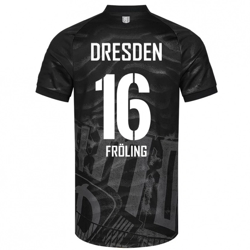 Danxen Herren Nils Fröling #16 Schwarz Grau Auswärtstrikot Trikot 2025/26 T-Shirt