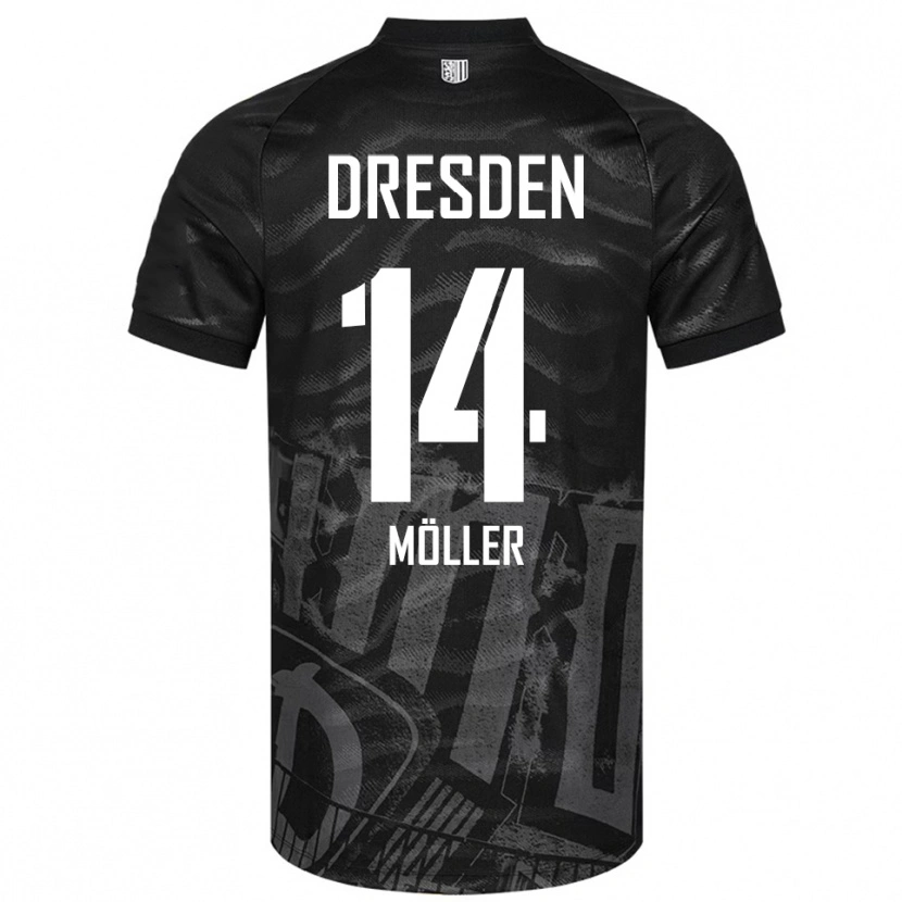 Danxen Herren Gustav Möller #14 Schwarz Grau Auswärtstrikot Trikot 2025/26 T-Shirt