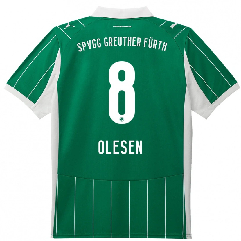 Danxen Herren Mathias Olesen #8 Grün Weiß Auswärtstrikot Trikot 2025/26 T-Shirt
