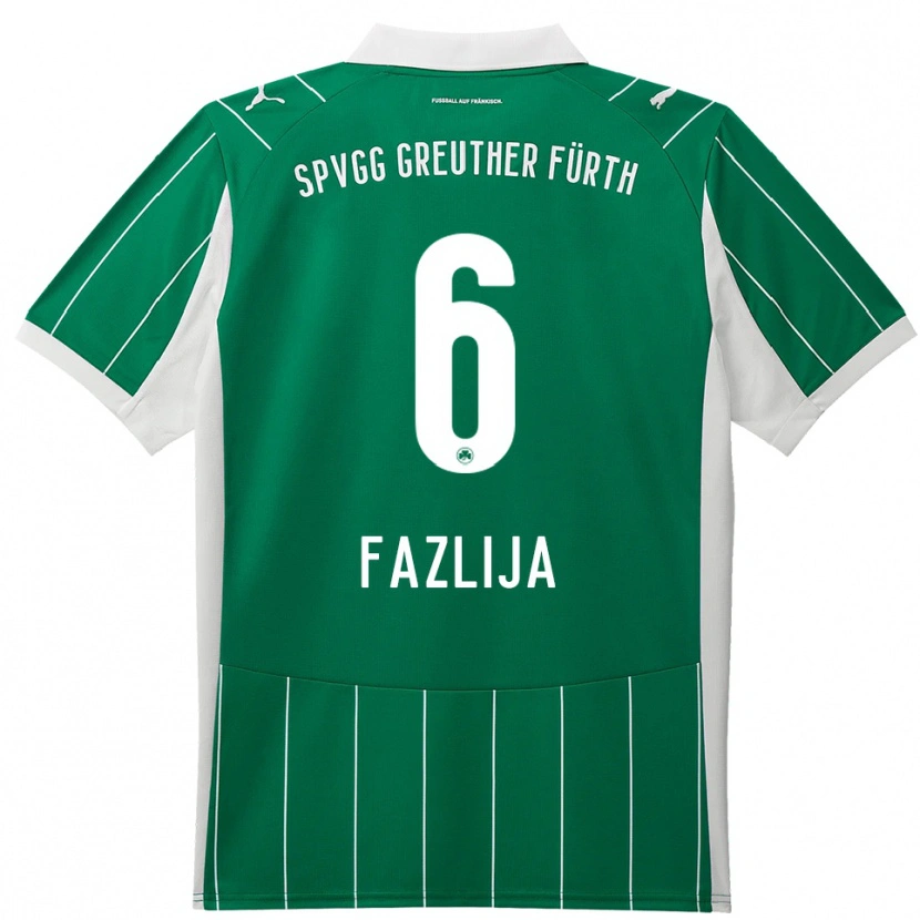 Danxen Herren Arjanit Fazlija #6 Grün Weiß Auswärtstrikot Trikot 2025/26 T-Shirt