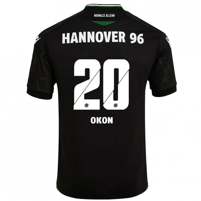 Danxen Herren Ime Okon #20 Schwarz Grün Auswärtstrikot Trikot 2025/26 T-Shirt