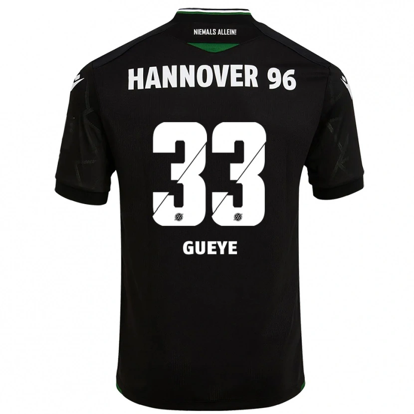 Danxen Herren Abdoulaye Gueye #33 Schwarz Grün Auswärtstrikot Trikot 2025/26 T-Shirt