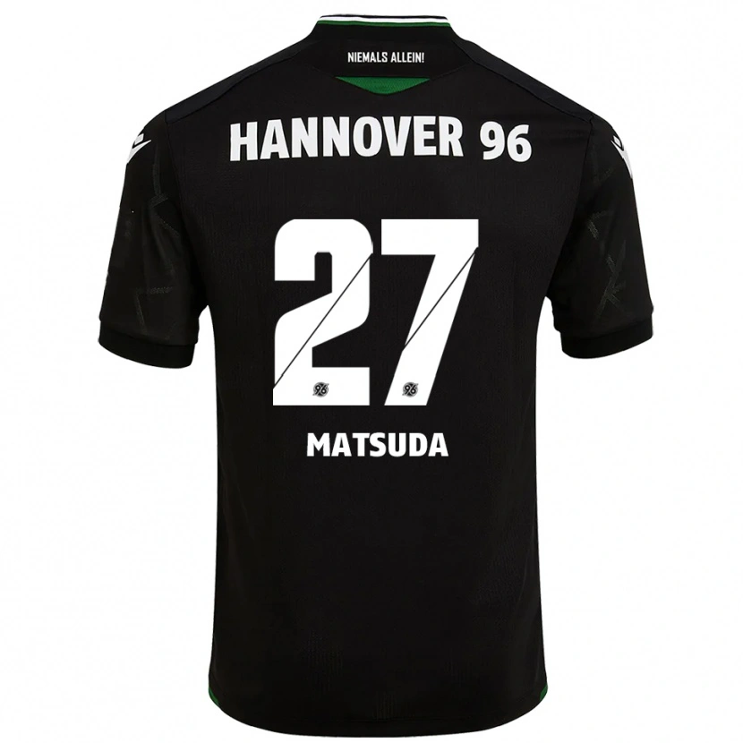 Danxen Herren Hayate Matsuda #27 Schwarz Grün Auswärtstrikot Trikot 2025/26 T-Shirt