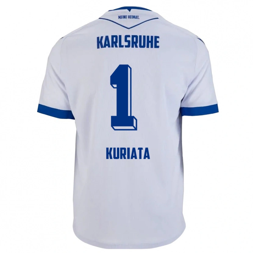 Danxen Herren Malik Kuriata #1 Weiß Blau Auswärtstrikot Trikot 2025/26 T-Shirt