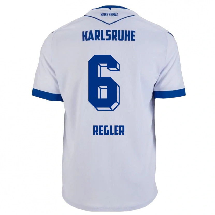 Danxen Herren Nick Regler #6 Weiß Blau Auswärtstrikot Trikot 2025/26 T-Shirt