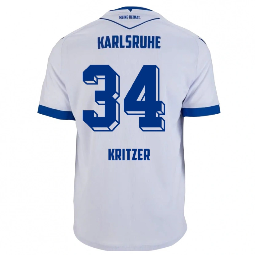 Danxen Herren Mateo Kritzer #34 Weiß Blau Auswärtstrikot Trikot 2025/26 T-Shirt