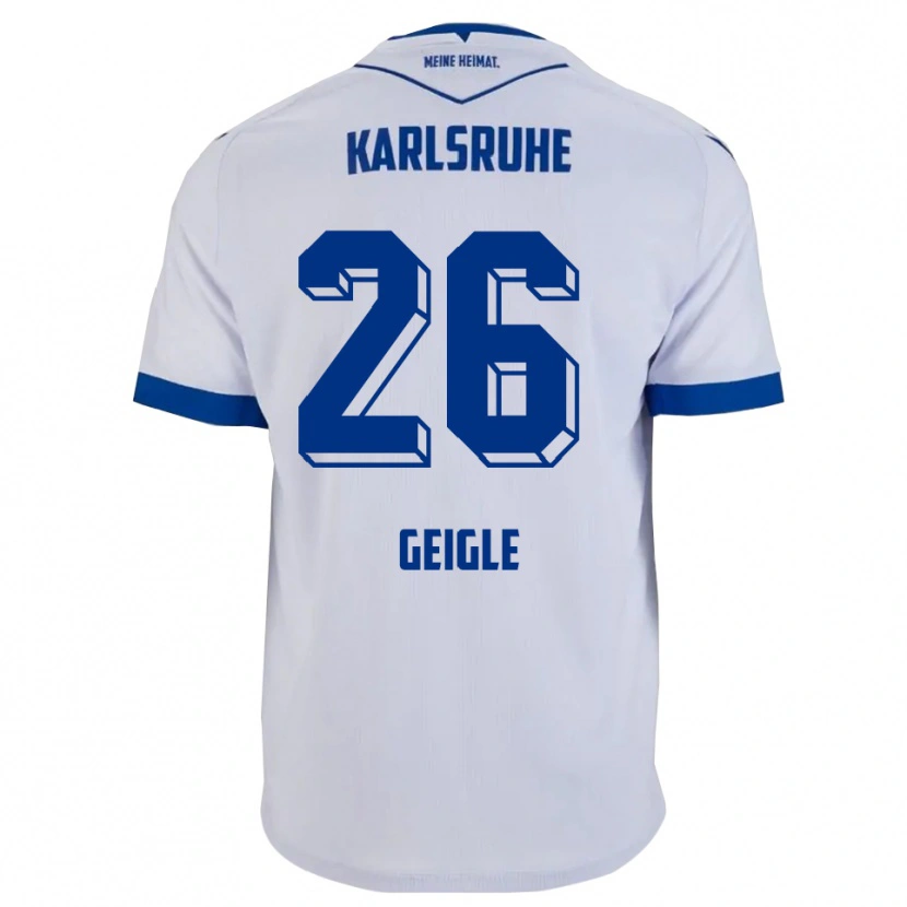 Danxen Herren Fynn Geigle #26 Weiß Blau Auswärtstrikot Trikot 2025/26 T-Shirt