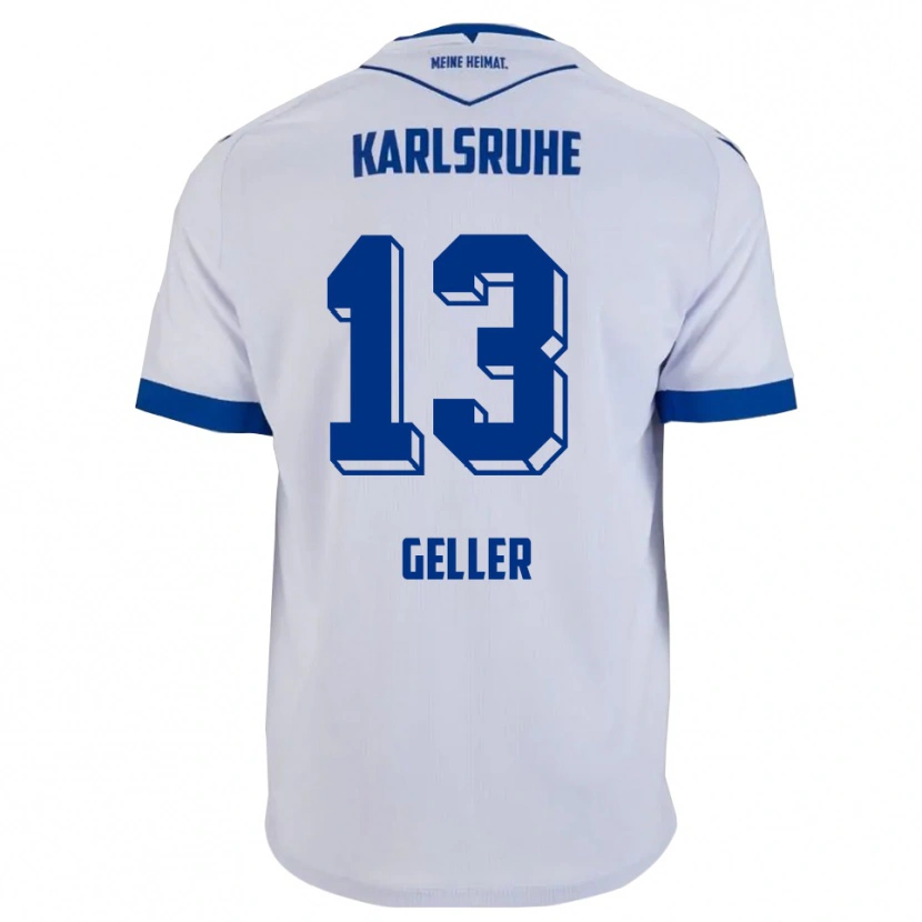 Danxen Herren Robert Geller #13 Weiß Blau Auswärtstrikot Trikot 2025/26 T-Shirt