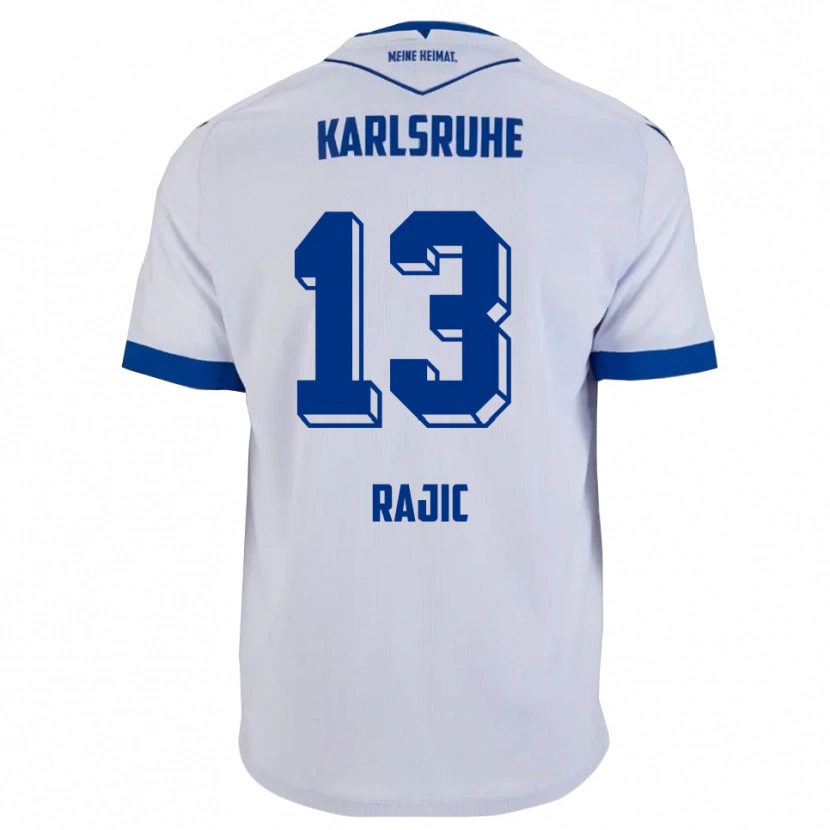 Danxen Herren Dimitrije Rajic #13 Weiß Blau Auswärtstrikot Trikot 2025/26 T-Shirt