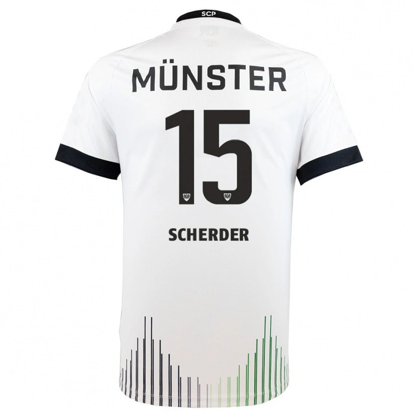Danxen Herren Simon Scherder #15 Weiß Schwarz Auswärtstrikot Trikot 2025/26 T-Shirt
