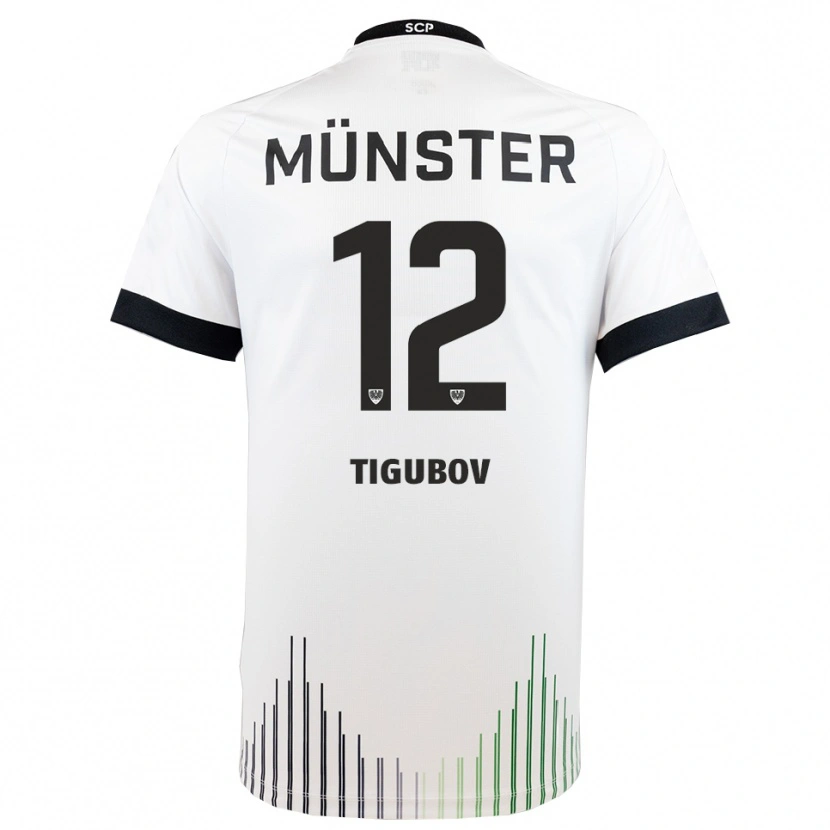 Danxen Herren Adrian Tigubov #12 Weiß Schwarz Auswärtstrikot Trikot 2025/26 T-Shirt