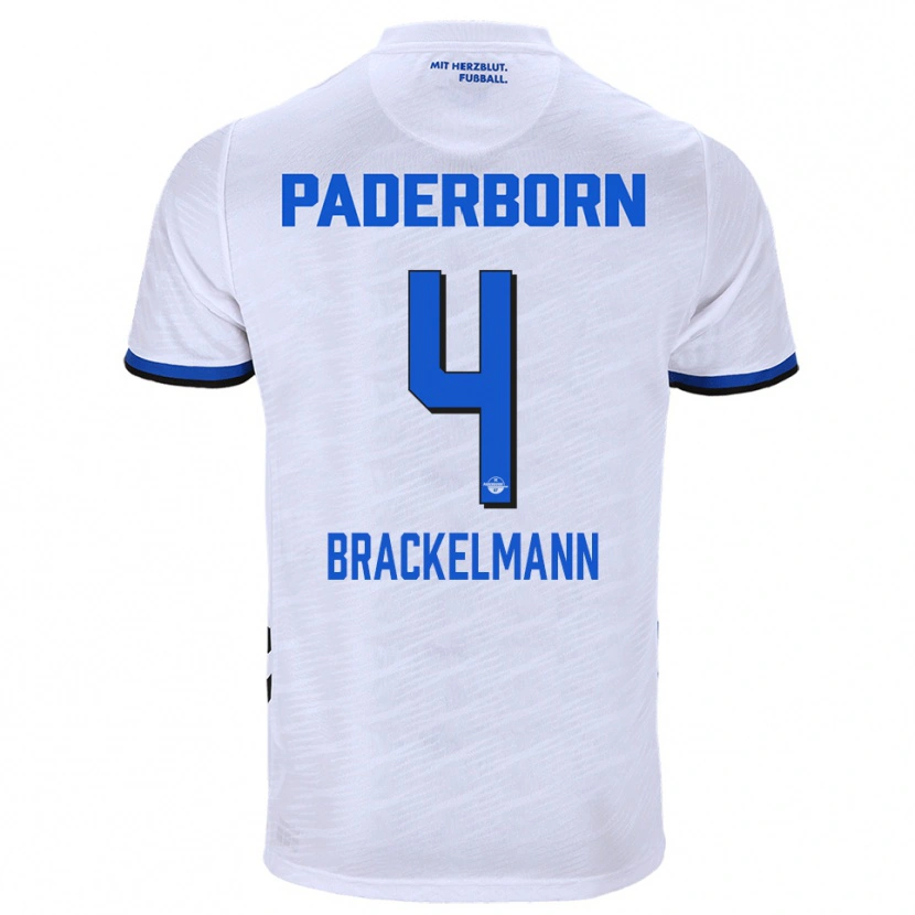 Danxen Herren Calvin Brackelmann #4 Weiß Blau Auswärtstrikot Trikot 2025/26 T-Shirt
