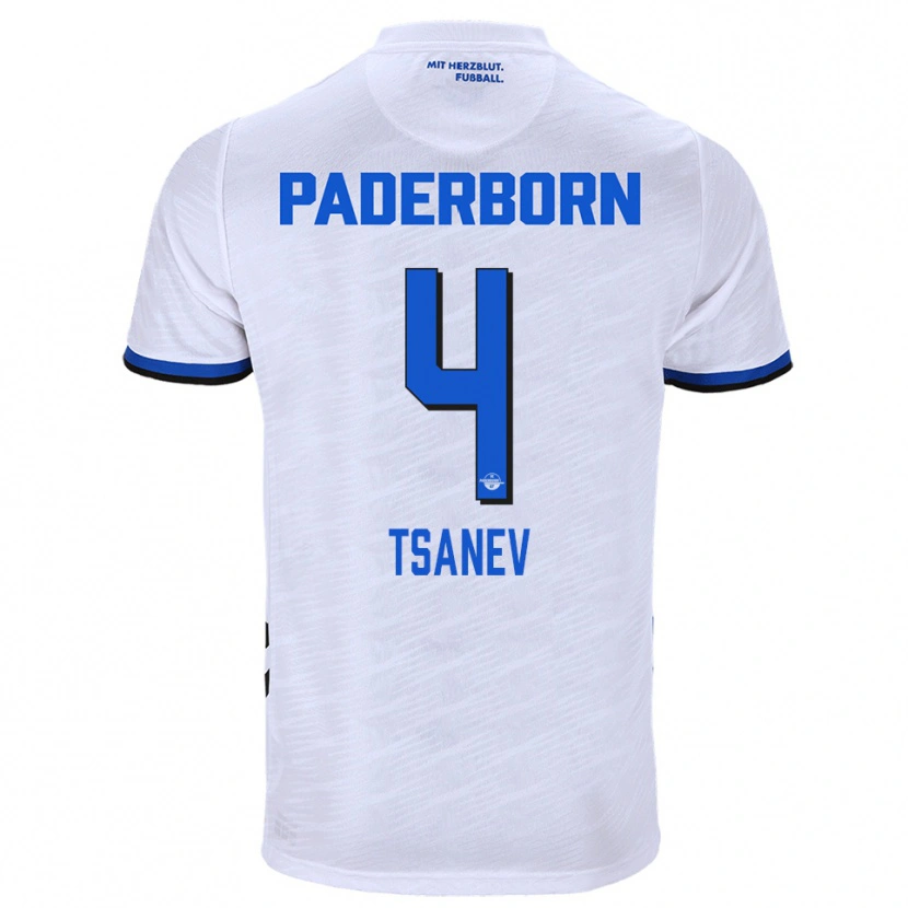 Danxen Herren Simeon Tsanev #4 Weiß Blau Auswärtstrikot Trikot 2025/26 T-Shirt