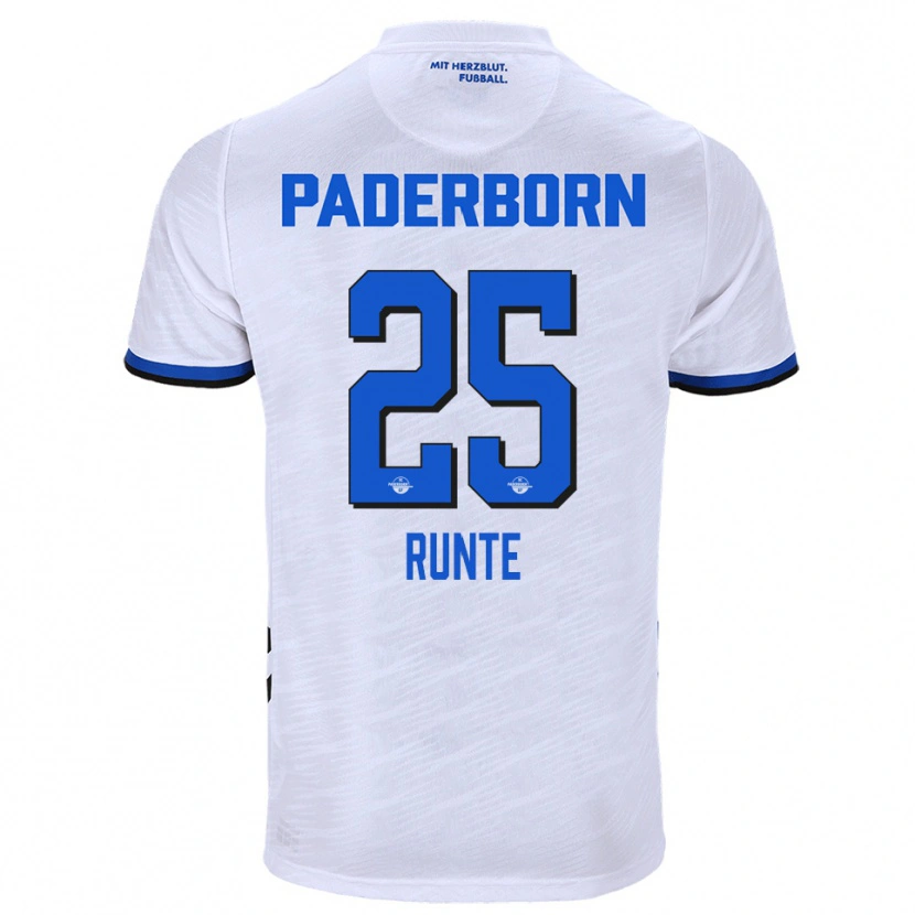 Danxen Herren Marlon Runte #25 Weiß Blau Auswärtstrikot Trikot 2025/26 T-Shirt