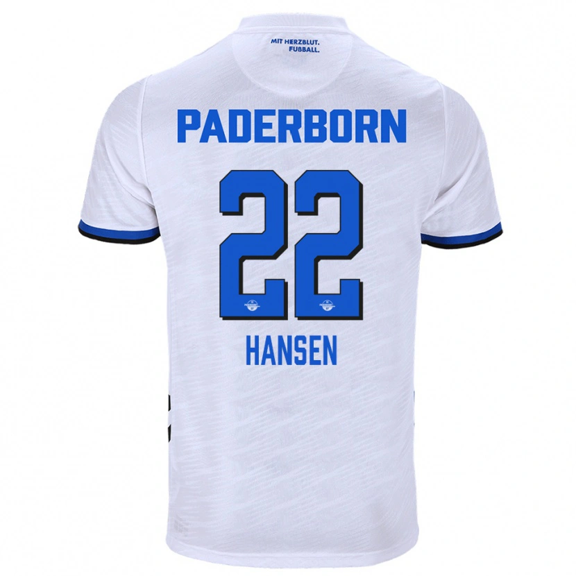 Danxen Herren Mattes Hansen #22 Weiß Blau Auswärtstrikot Trikot 2025/26 T-Shirt