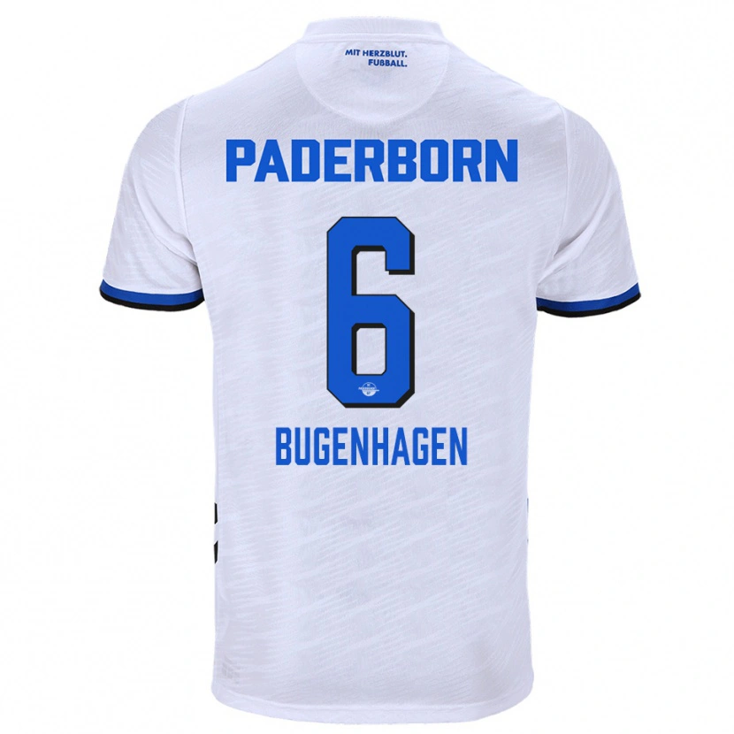 Danxen Herren Julius Bugenhagen #6 Weiß Blau Auswärtstrikot Trikot 2025/26 T-Shirt