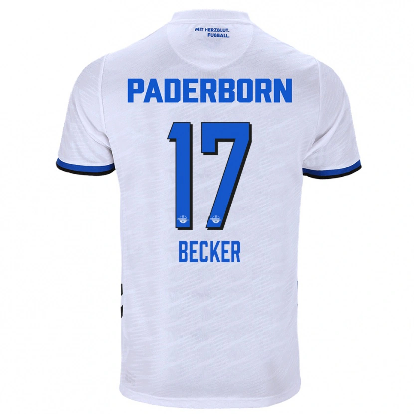 Danxen Herren Marlon Becker #17 Weiß Blau Auswärtstrikot Trikot 2025/26 T-Shirt