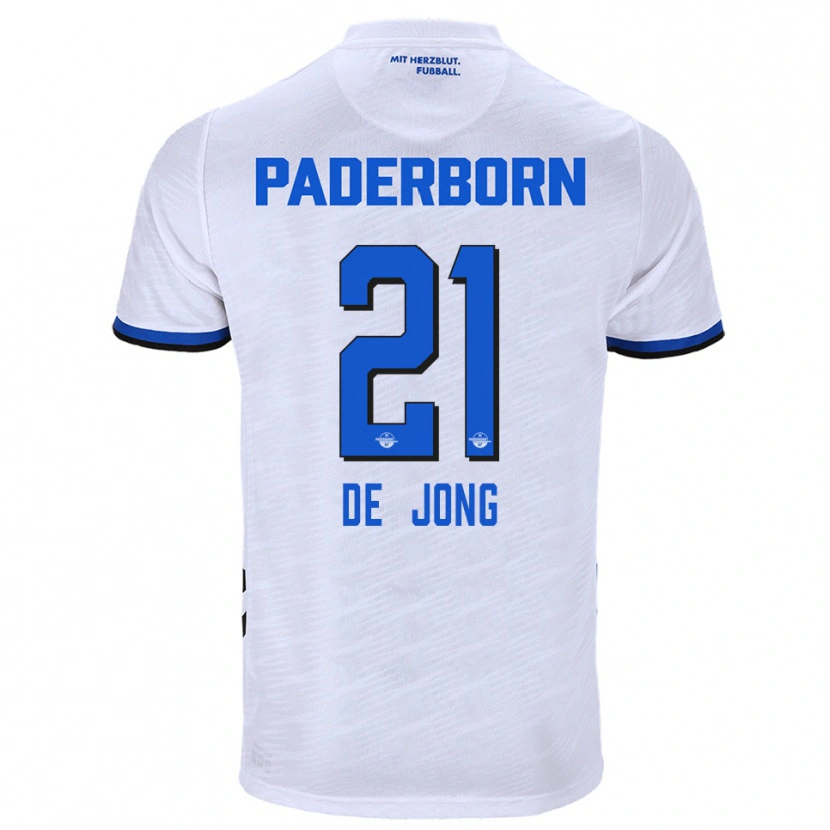 Danxen Herren Travis De Jong #21 Weiß Blau Auswärtstrikot Trikot 2025/26 T-Shirt