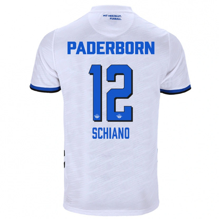 Danxen Herren Damiano Schiano #12 Weiß Blau Auswärtstrikot Trikot 2025/26 T-Shirt