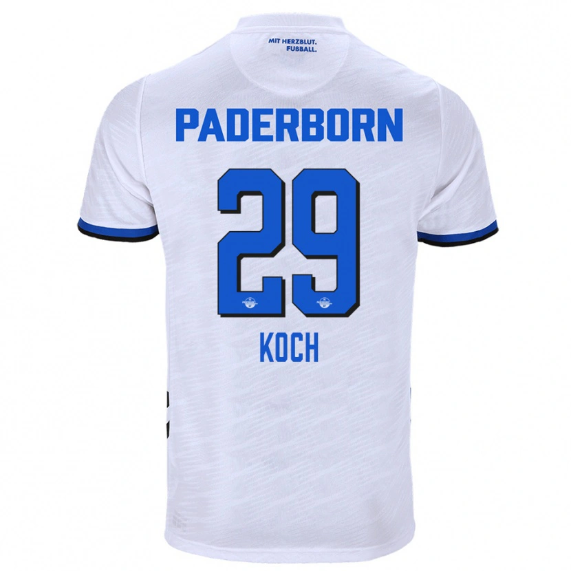 Danxen Herren Henrik Koch #29 Weiß Blau Auswärtstrikot Trikot 2025/26 T-Shirt