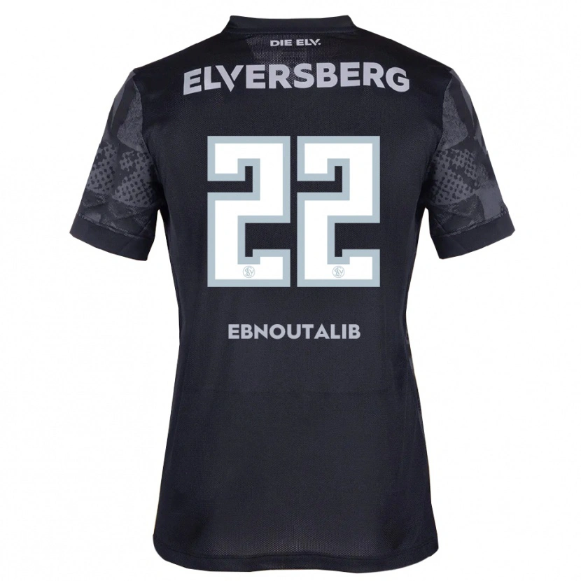 Danxen Herren Younes Ebnoutalib #22 Schwarz Grau Auswärtstrikot Trikot 2025/26 T-Shirt