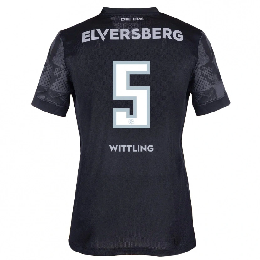 Danxen Herren Emilia Wittling #5 Schwarz Grau Auswärtstrikot Trikot 2025/26 T-Shirt