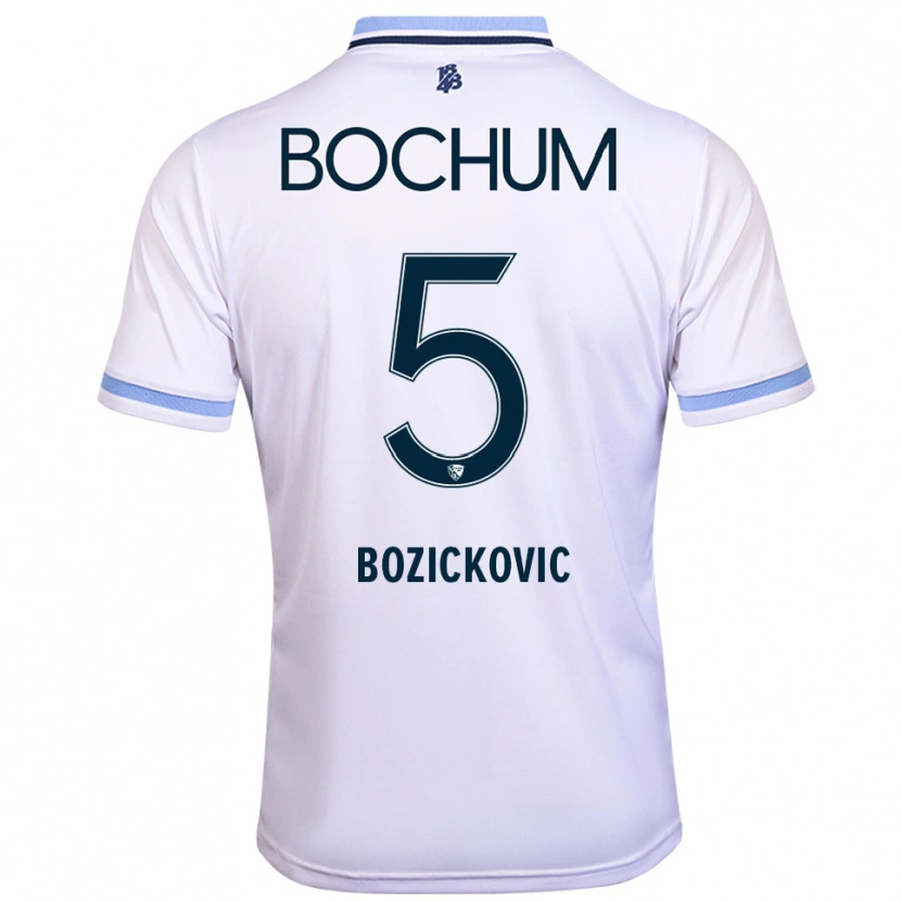 Danxen Herren Niko Bozickovic #5 Weiß Himmelblau Auswärtstrikot Trikot 2025/26 T-Shirt