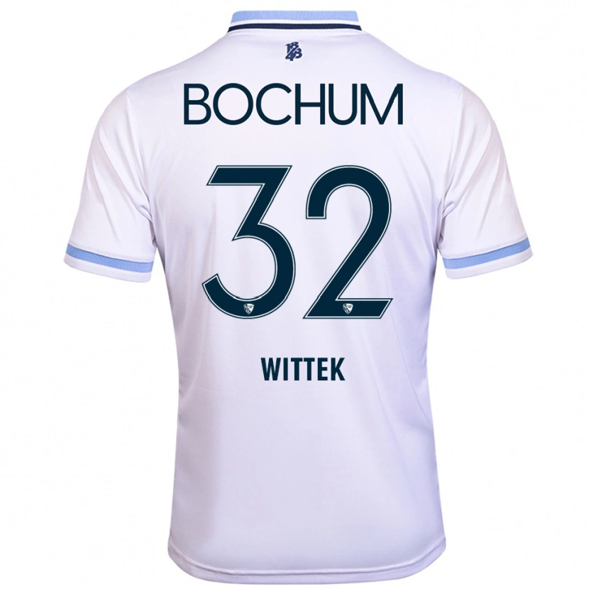 Danxen Herren Maximilian Wittek #32 Weiß Himmelblau Auswärtstrikot Trikot 2025/26 T-Shirt