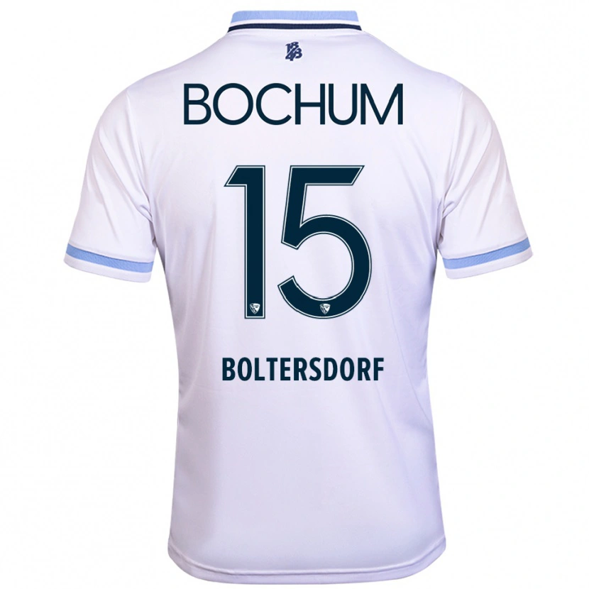 Danxen Herren Sebastian Boltersdorf #15 Weiß Himmelblau Auswärtstrikot Trikot 2025/26 T-Shirt
