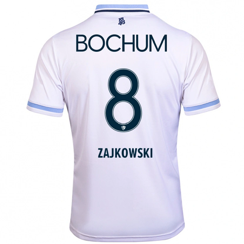 Danxen Herren Cedric Zajkowski #8 Weiß Himmelblau Auswärtstrikot Trikot 2025/26 T-Shirt